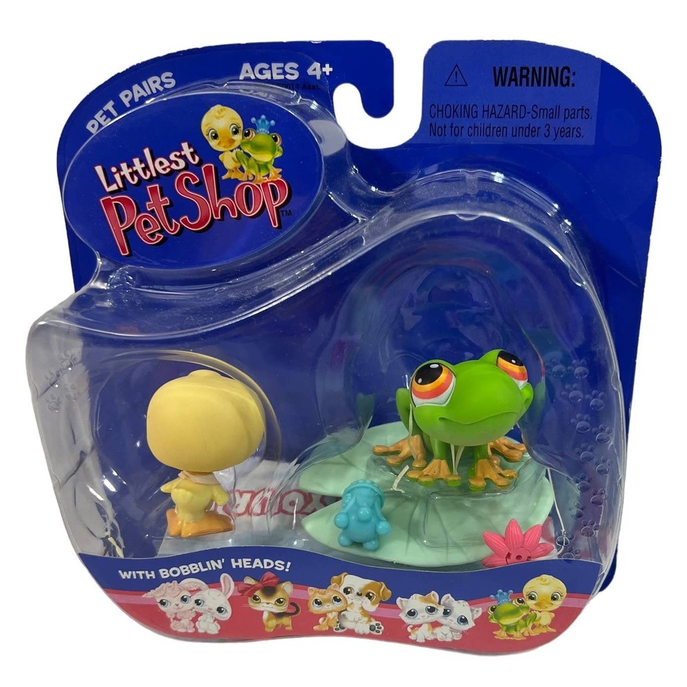 NOS 2004 Littlest Pet‎ Shop Duck & Frog Prince Lily Pad Pet Pairs 50 51 Bobble